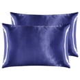 thumbnail image 6 of ANMINY Satin Pillowcase Set of 2 King Silk Bedding Pillowcases 40" x 20" Pillow Cover, Navy Blue, 6 of 6