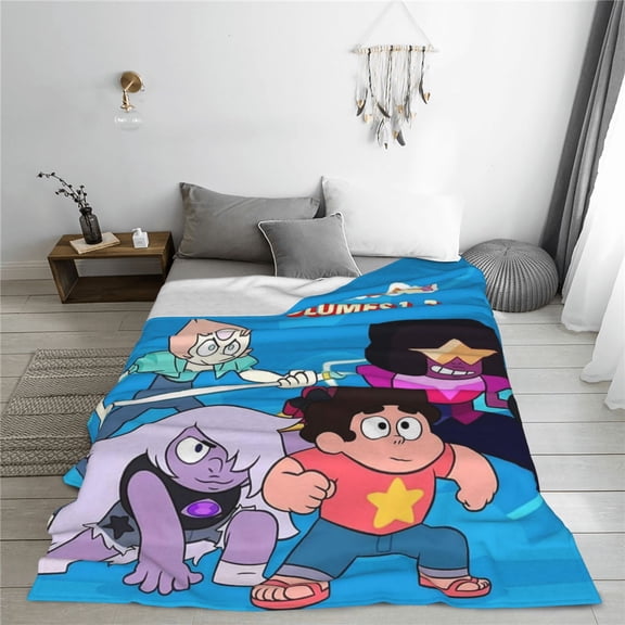 Steven Universe Cartoon Printing Throw Blanket, All Seasons Flannel Fleece Blanket, Soft & Warm Plush Blankets for Couch Sofa Bed Camping Travel, 40"x30"