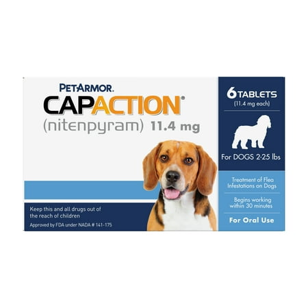 CapAction Fast Acting Flea Treatment for Small Dogs, 6 Tablets