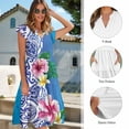 thumbnail image 4 of Yuyamidu Matching Vacation Outfits for Couples Polynesian Mens Summer Shirts Hawaiian Dresses for Women Luau Party Hibiscus Flower Shirt Aloha Shirt Men and Women Matching Outfits Blue, 4 of 6