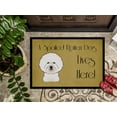thumbnail image 3 of Caroline's Treasures BB1465JMAT Bichon Frise Spoiled Dog Lives Here Door Mat, Indoor Rug or Outdoor Welcome Mat 24x36, 3 of 4