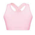 thumbnail image 2 of YUUMIN Sports Bra for Kids Girls Solid Crisscross Back Crop Top Gymnastics Ballet Dance Shirts Yoga T Shirts Pink 14, 2 of 5