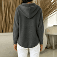 thumbnail image 7 of Sorvello Women's Hooded Knit Cardigan Sweater Button Down V Neck Drawstring Hood Solid Color Warm Fall Winter Outerwear Coat for Women Gray XXL, 7 of 7