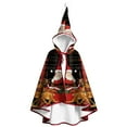 thumbnail image 2 of qolati Women Fleece Warm Hooded Cloak Green Robe Santa Claus Winter Coat Cape Xmas Party Holiday Merry Christmas Costumes Red Free Size, 2 of 3