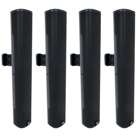 (4) JBL COL600-BK 24" Black 70V Commercial Slim Column Wall Mount Array Speakers