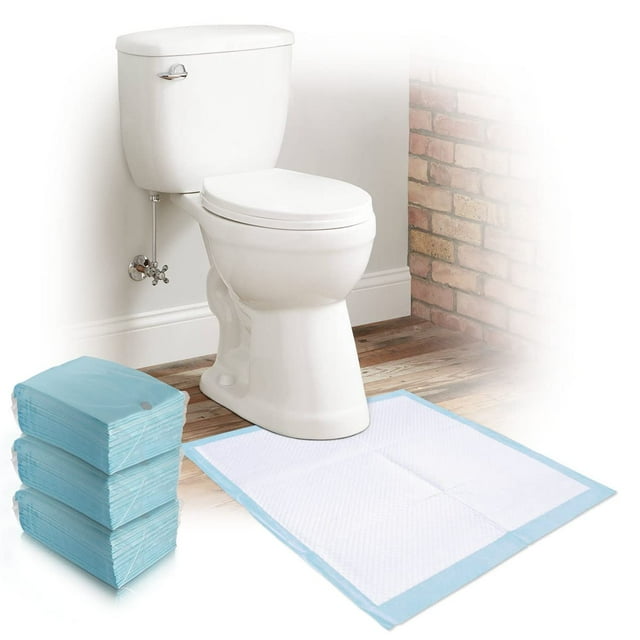 ToidyMat New Improved Disposables - The Toilet Mat RE-Invented - 75 Pack with 6 ToidyGrips! (Bathroom Incontinence Pads) Toss it Down Tonight, Toss it Out Tomorrow!