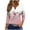 16-Pink, variant on Ounisa 3/4 Length Sleeve Womens Tops V Neck Casual Henley Button Shirts Print Trendy Blouses Summer Tee