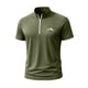 thumbnail image 2 of Blusa y camisa de manga corta con cuello alto para hombre, de verano, de color liso, ajustada, deportiva, con cremallera, de manga corta, con cuello alto., 2 of 5