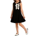 thumbnail image 2 of Girls Black and White A-Line Sleeveless Dress with Bow Formal Flower Girl Party Church Kids Little Girls 3-8 Years,Size 3-4 T, 2 of 9