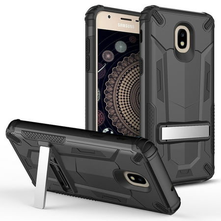 Kaleidio Case For Samsung Galaxy J3 Achieve, Express Prime 3, Amp Prime 3 [Mech Armor] Hybrid Drop Protection [Shockproof] Slim Fit Impact Cover w/ Kickstand w/ Overbrawn Prying Tool