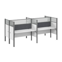 ProBiz 4 Person Office Cubicle Desk with High Panels in White - Engineered Wood