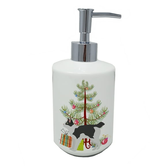 Carolines Treasures CK4633SOAP 7 x 3.5 in. Unisex Japanese Bobtail Cat Merry Christmas Ceramic Soap Dispenser