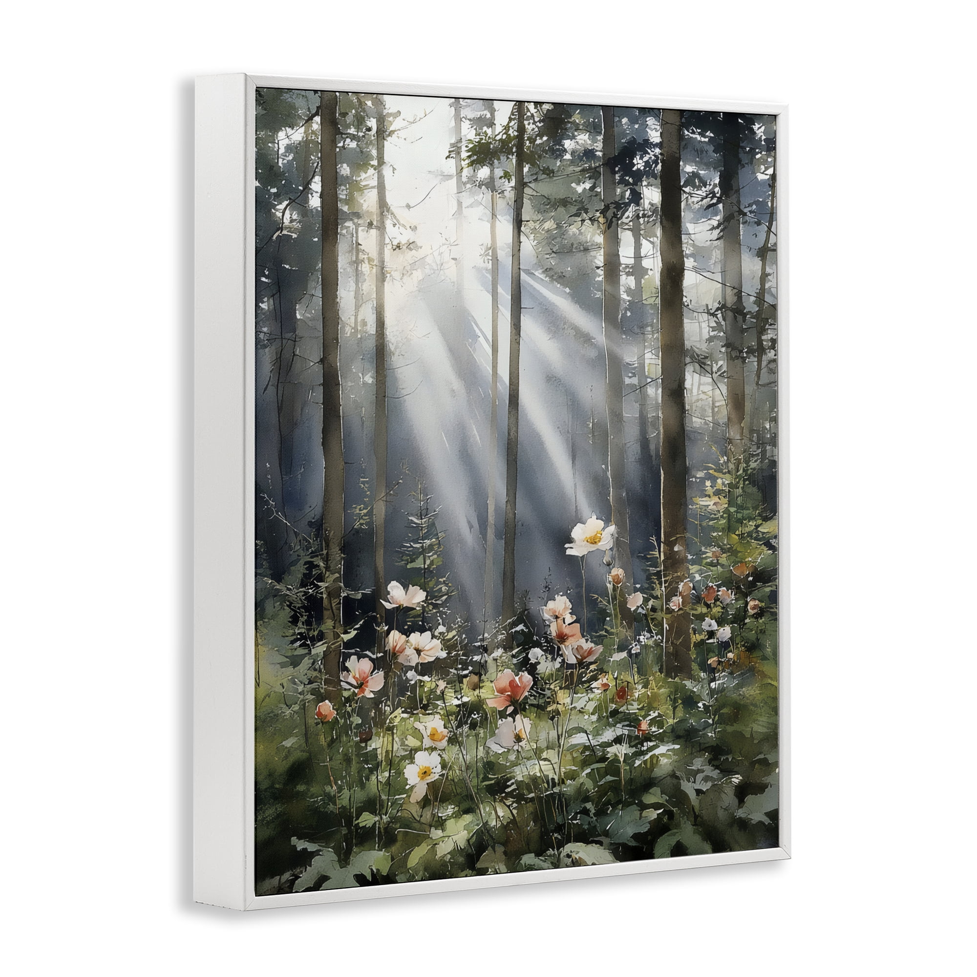 Stupell Industries Sunlit Woods In Morning White Framed Giclee Art, design by Franklyn Gregory