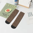 thumbnail image 7 of Rateoe Brown Leopard Pattern Quarter Crew Socks,Toe Seamed Ankle Socks,Cotton Cushioned Breathable Athletic Crew Sports Socks, 7 of 7