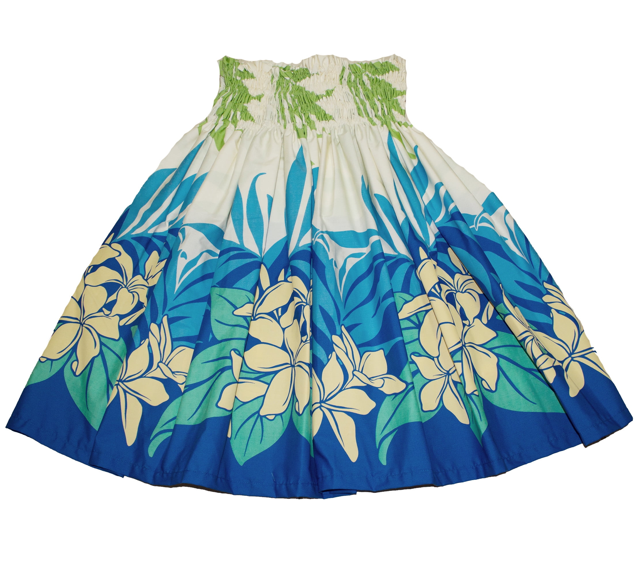 【AGNEL】LOVE HAWAII SKIRT Hawaiian Pa'u Hula Skirt Hawaii Print Blue Flower For womens