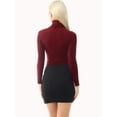 thumbnail image 7 of MixMatchy Women's Long Sleeves Ribbed Sweater Turtleneck Bodysuit Leotard, 7 of 7