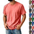 thumbnail image 2 of Oversized Tshirts for Men Acid Wash Loose Fit Cotton Basic T Shirts Gym Vintage Baggy Tees （Orange,5XL）, 2 of 5