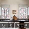 thumbnail image 3 of 3-Piece Bright Flowers Kitchen Curtain Set - Ruffled Valance and Tier Curtains with Rod Pocket, Fresh Floral Pattern for Farmhouse Kitchen Windows Decor, 54"x18" + 27.5"x36"x2, 3 of 5