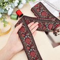 thumbnail image 2 of 10 Yard 2 Inch Vintage Jacquard Ribbon Embroidered Woven Ribbon Fabric Trim Fringe for DIY Clothing Accessories Embellishment Decorations Wine Reddish Brown, 2 of 9