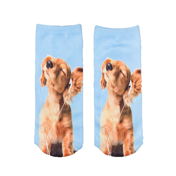 fastboy 3D Socks Women Men Socks Dogs Printed Harajuku Style Low Cut Ankle Socks