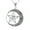 Clear, variant on Sterling Silver Goddess Celtic Moon and Pentacle Pendant on 18 Inch Box Chain Necklace