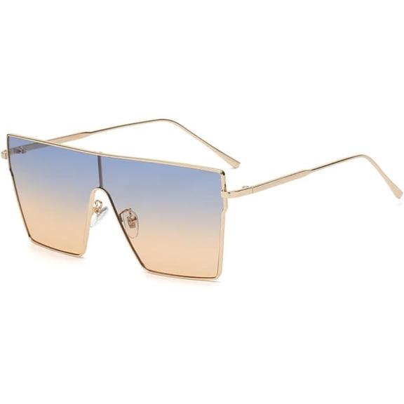 Big Gradient Sunglasses Women Men Oversize Retro One count Rectangle Eyewear Uv400 Shades Cat Eye Glasses-USA