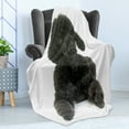 thumbnail image 4 of Poodle Soft Flannel Fleece Throw Blanket, Fluffy on a Plain Background Animal Lover's Theme Purebred, Cozy Plush for Indoor and Outdoor Use, 50" x 70", Dark Grey White, by Ambesonne, 4 of 5