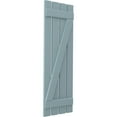 thumbnail image 3 of Ekena Millwork 15 1/2"W x 81"H Americraft Four Board (2 Batten) Exterior Real Wood Spaced Board-n-Batten Shutters w/ Z-Bar (Per Pair), Peaceful Blue, 3 of 10