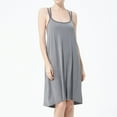 thumbnail image 3 of Previn Women's CottonPlus Size Nightgown Solid Soft Summer Sleeveless Flowy Knee Length Strappy Backless Tank Sleepwear Midi Pajama Dress Comfy Dark Grey Large, 3 of 4