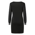 thumbnail image 6 of Elegant Dresses for Women Holiday Party Dresses for Women Shiny Mesh Stitching Black V Neck Mini Dress Long Sleeve Mesh Body Slim Dress, 6 of 6