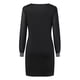 thumbnail image 5 of Minivestido de malla brillante para mujer: manga larga, cuello en V, corte ajustado, poliéster ajustado para todas las ocasiones, tallas US/UK/EU S-XXL., 5 of 5