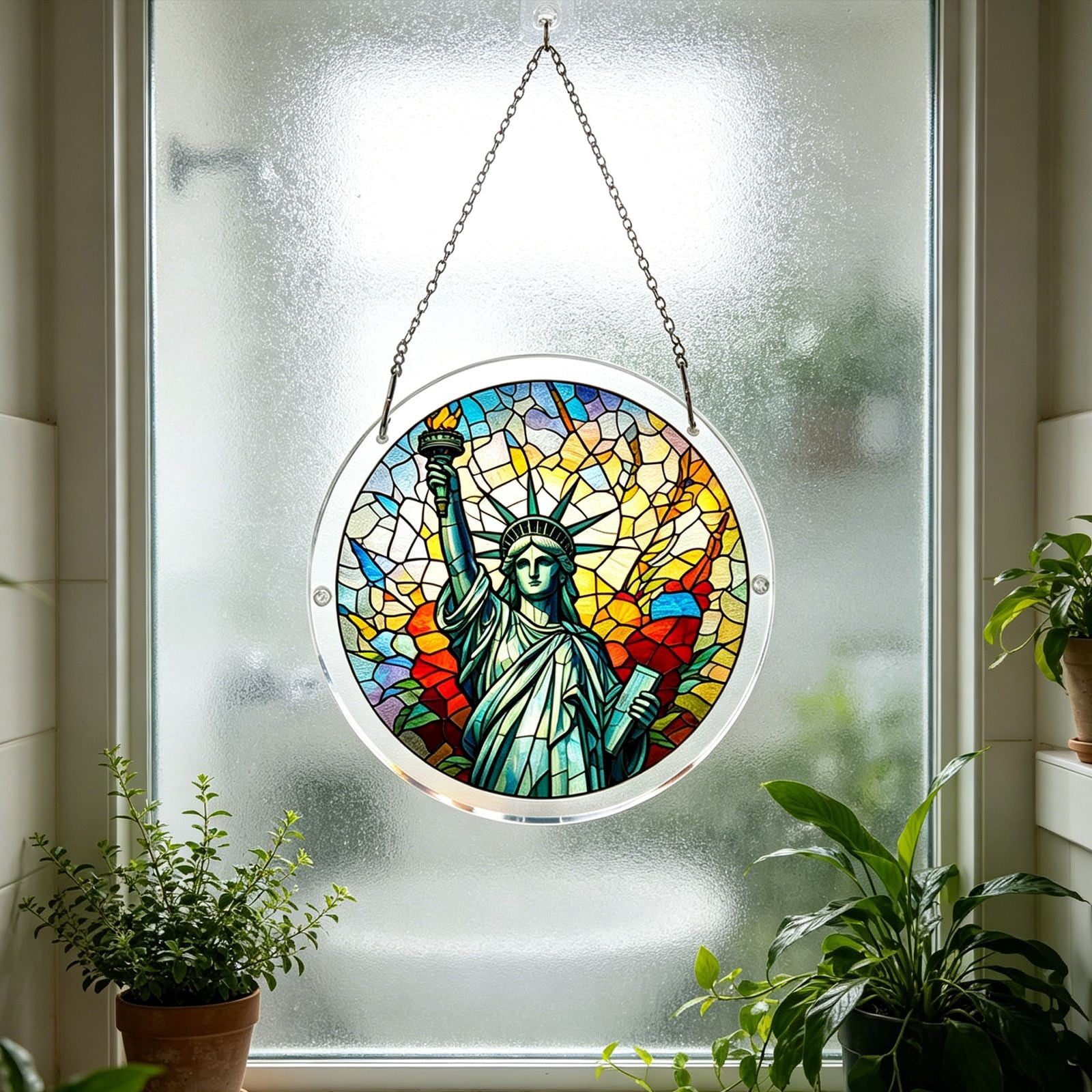 Acrylic Puzzle Hanging Ornament Window Art Chandelier For Home Garden