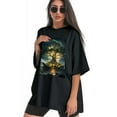 thumbnail image 3 of Plus Size Shirt for Women Oversized Black Tops for Women Short Sleeves Shirt for Women Tree1 T Shirt Crewneck Shirt for Women M, 3 of 5