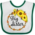 thumbnail image 3 of Inktastic Big Sister Sunflower Wreath Boys or Girls Baby Bib, 3 of 4