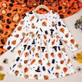 thumbnail image 2 of Utlike Halloween Girls Dresses Pumpkin Print Long Sleeved Dress Cozy Sundress For Girl Size 4 Years-5 Years, 2 of 8