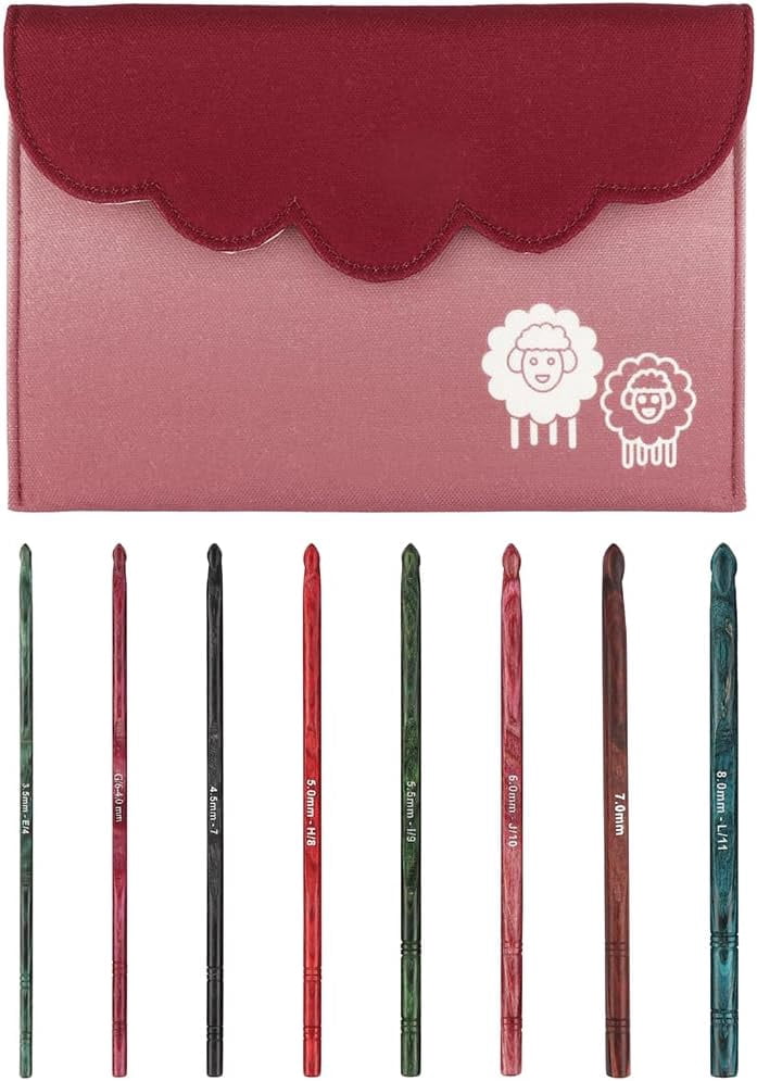 KnitPro-Dreamz Deluxe Single Ended Crochet Hook Set-Set Of 8 - Assorted Sizes