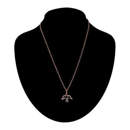 - Rose Gold Tone Chain Small Dove Peace Hope Charm Pendant Necklace