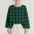 thumbnail image 4 of HAiming Plaid Sweatshirts for Kids Long Sleeve Crew Neck Loose Casual Pullover Shirts Fall Winter Outdoors Sweater, 4 of 9
