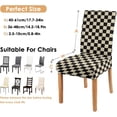 thumbnail image 4 of Chair Covers for Dining Room Set of 4, Stretchy Parson Chair Slipcovers,Black and White Lattice Spandex Banquet Chair Seat Pet Protector Slipcovers for Holiday Home Party, Hotel, 4 of 6