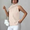 thumbnail image 5 of Levmjia Womens Tank Tops Sleeveless Round Neck Casual Blouse Summer Pullover Shirt Lightweight Polyester Petal Collar Solid Color Tops For Daily Wear, 5 of 5