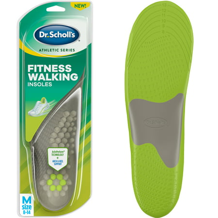 Dr. Scholl's M 8-14 Arch & Heel Support Fitness Walking Insoles 1 Pair (Best Insoles For Walking All Day)