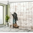 thumbnail image 4 of Ambesonne Vintage Shower Curtain, Rodeo Cowboy Grunge Hat, 69"Wx75"L, Black Brown, 4 of 4