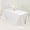 White, variant on Balsa Circle White 90x132 in Premium Scuba Polyester Rectangle Tablecloth with Rounded Corners Dinner Party Wedding Reception Catering Event Decorations Supplies