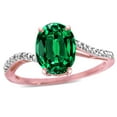 thumbnail image 3 of Star K� Big Stone Oval 10x8 Simulated Emerald Bypass solitaire engagement promise ring, 3 of 9