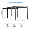 thumbnail image 2 of Mondawe 10x26 ft Aluminum Outdoor Pergola Gazebo with Adjustable Louvered Roof and Solar-Powered LED Lights – Modern Weather-Resistant Patio Shade Structure, 2 of 8