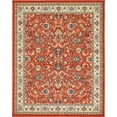 thumbnail image 1 of Unique Loom Kashan Traditional Floral Area Rug, 8 x 10 Feet, Terracotta/Ivory, 1 of 1