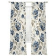 thumbnail image 7 of Blue Gray Spring Floral Sheer Curtains 96 Inch Length 2 Panels Set, Vintage Botanical Voile Window Treatment Semi Sheer Long Curtains Drapes for Bedroom/Living Room/Kitchen 52"x96"x2, 7 of 7