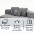 thumbnail image 5 of JERFIT 181" XL Modular Sectional Sofa with 9 Pillows, Plush Teddy Sherpa Fabric, High-Density Foam Cushions, No Assembly Required, for Large Living Room, Blue Gray, 5 of 10
