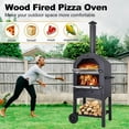 thumbnail image 2 of Techmilly Wood Fired Outdoor Pizza Oven, Black, 2 of 7