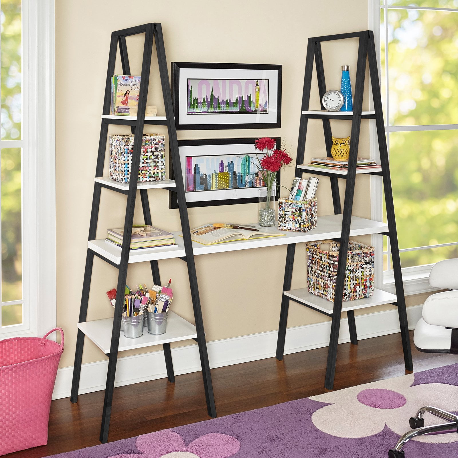 Powell Eli Triangle Bookcase Desk, Multiple Colors